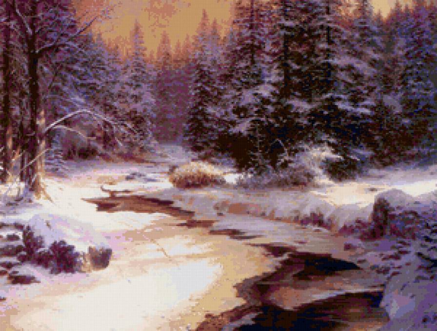 Серия "Пейзаж. Зима" - пейзаж, река, зима - предпросмотр