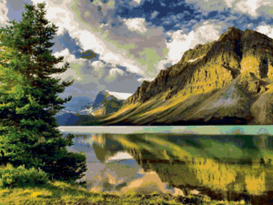 Серия "Пейзажи" - озеро, горы, пейзаж - предпросмотр