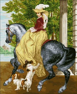 девушка - собачки, картинка, девушка, лошадь - оригинал