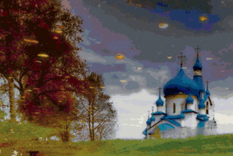 осень, храм - храм, церковь, осень - предпросмотр