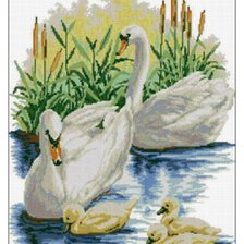 Схема вышивки «Лебеди»