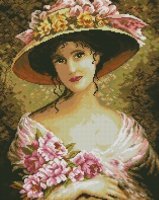 Оригинал схемы вышивки «Дама в шляпе» (№118172)