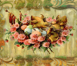 Пасха. - старая открытка. - оригинал