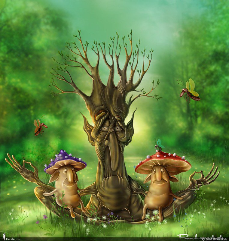 Вот такая сказка - грибы, дерево, сказка - оригинал