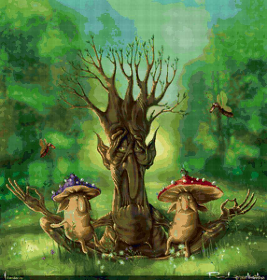Вот такая сказка - сказка, грибы, дерево - предпросмотр