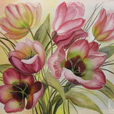 Схема вышивки «тюльпаны»