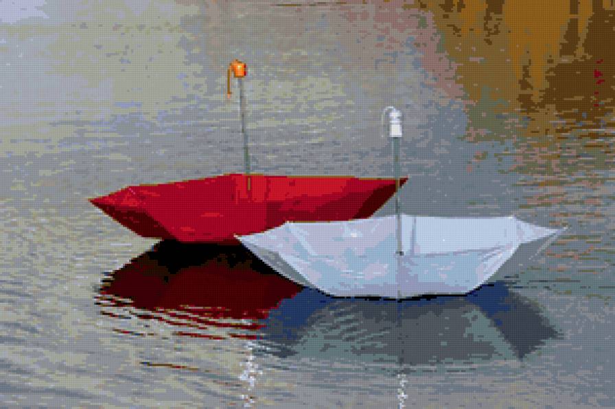 романтическое плавание - дождь, зонт, осень - предпросмотр