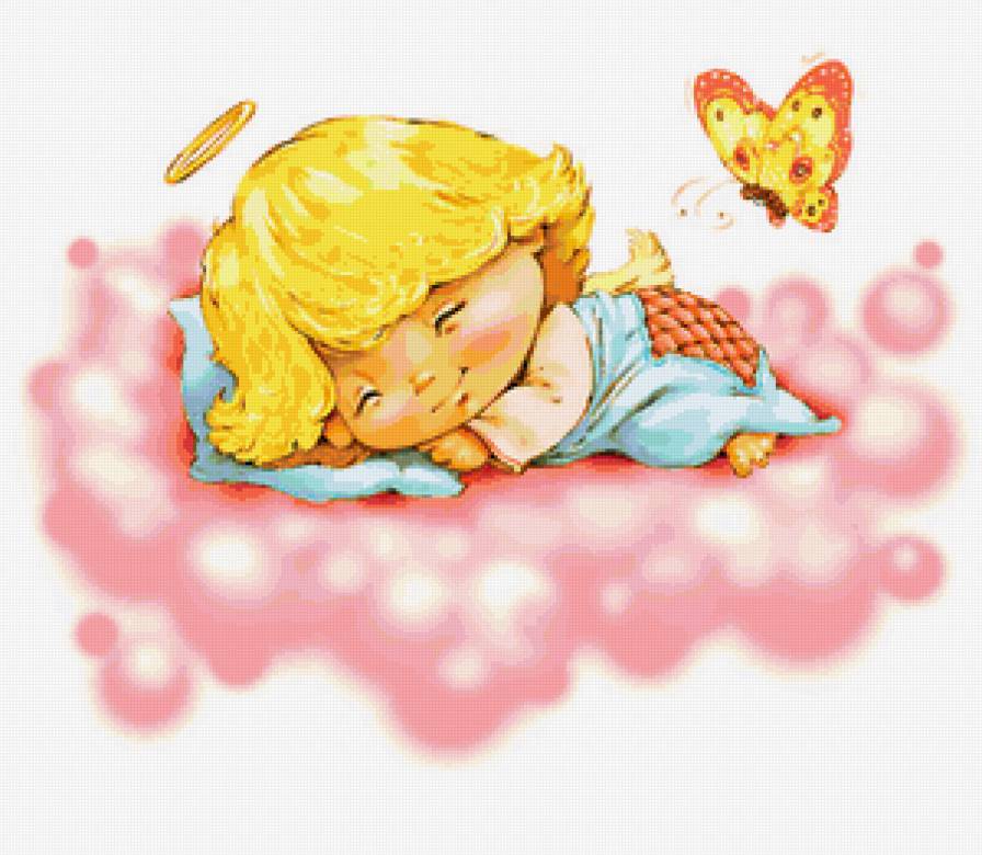 ангел - девочка, бабочка - предпросмотр