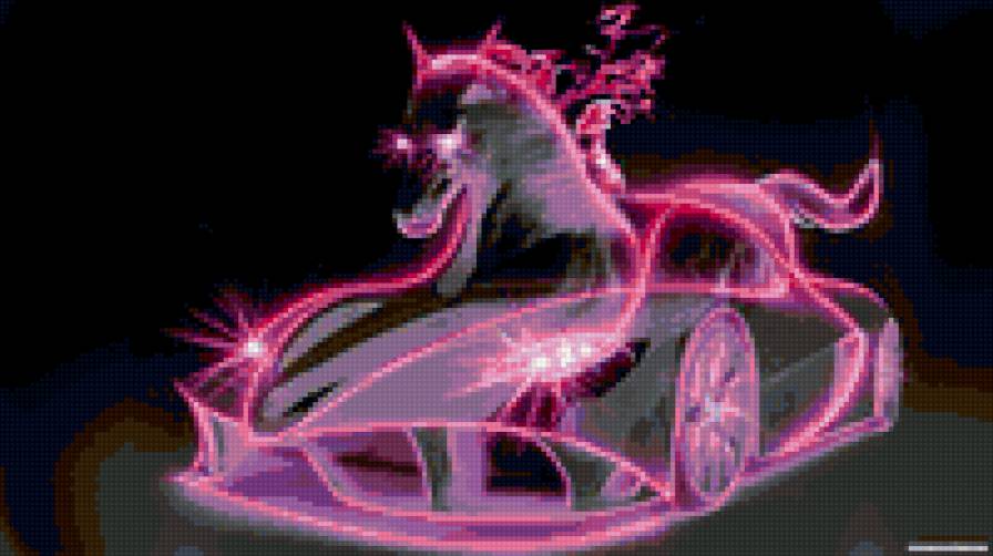 серия неон - неон, конь, машина - предпросмотр