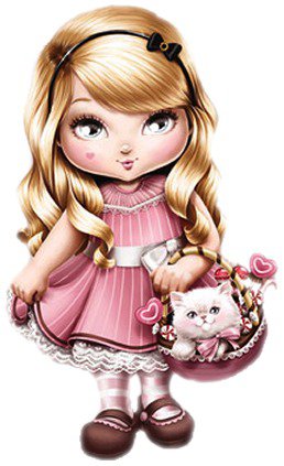 девочка с котенком - оригинал