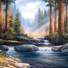 Оригинал схемы вышивки «Река в лесу» (№119385)