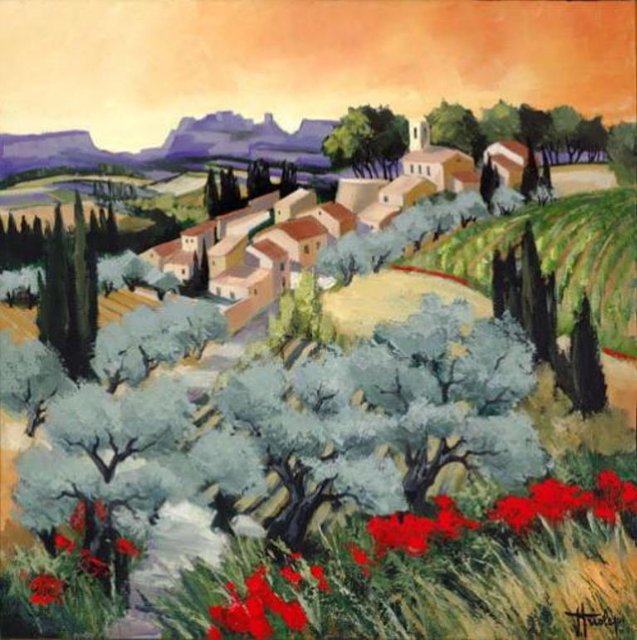 Итальянский пейзаж - jean triolet, живопись - оригинал