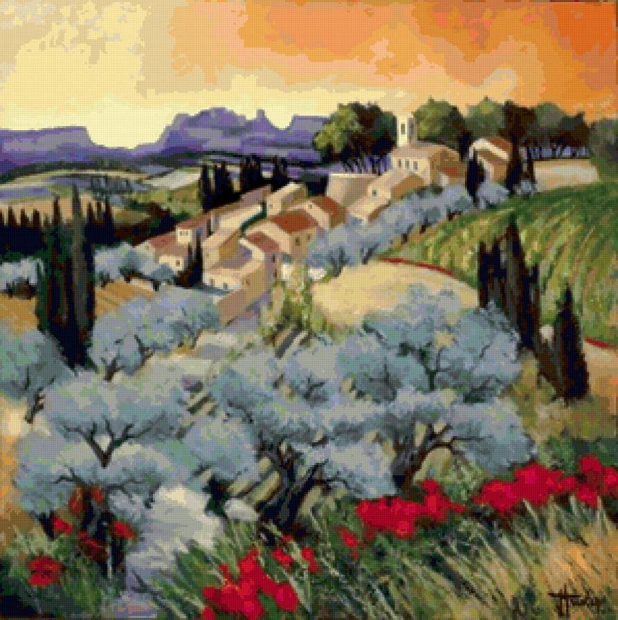 Итальянский пейзаж - jean triolet, живопись - предпросмотр