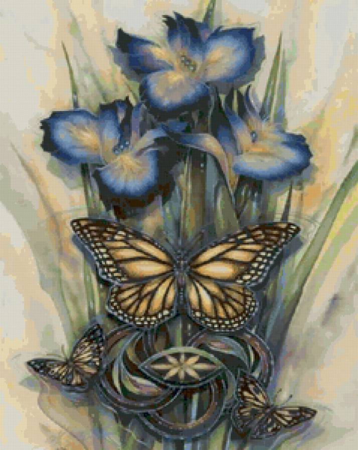 Бабочки - цветы, бабочка - предпросмотр
