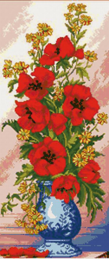 маки - мак, цветы, полевые, ваза - предпросмотр