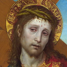 Схема вышивки «Ambrogio Bergognone - Christ carrying the Cross (часть)»