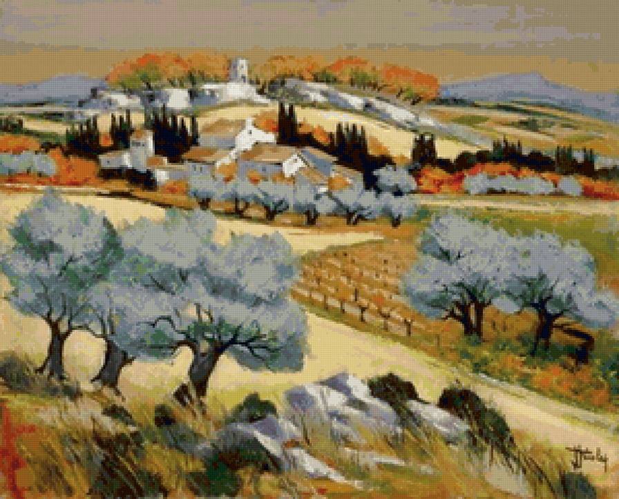 Итальянский пейзаж - jean triolet, живопись - предпросмотр