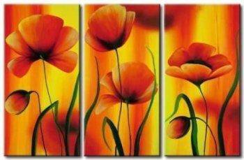 Триптих "Маки" - маки, цветы - оригинал
