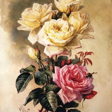 Схема вышивки «Белые пионы в белой вазе»