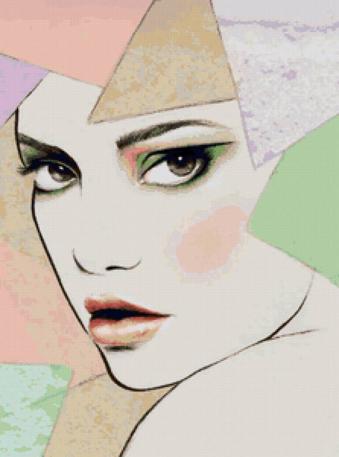 девушка - лицо, образ, женщина, девушки, люди, абстракция, гламур, портрет - предпросмотр