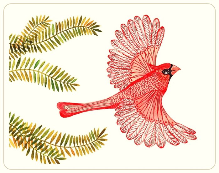 Серия "Птицы в узорах" - узоры, птицы - оригинал