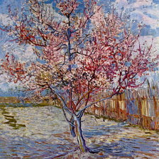 Оригинал схемы вышивки «По картине художника".Персиковое дерево в цветке"Винцент Ван Гог» (№121938)