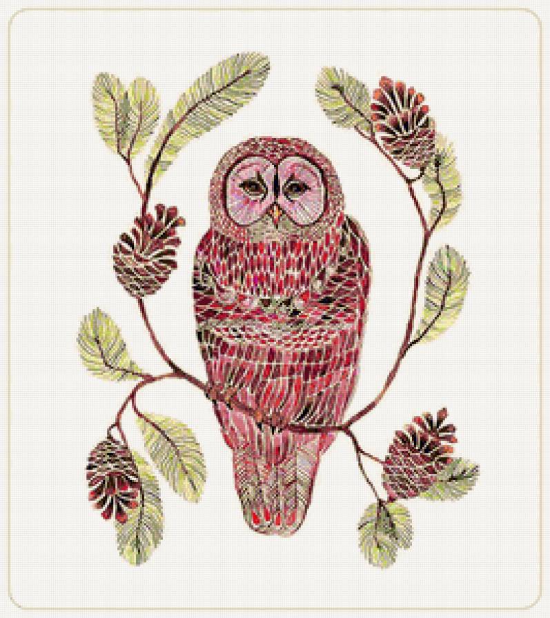 Серия "Птицы в узорах" - узоры, птицы, филины, совы - предпросмотр