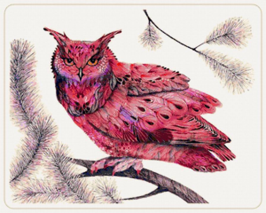 Серия "Птицы в узорах" - птицы, совы, узоры, филины - предпросмотр