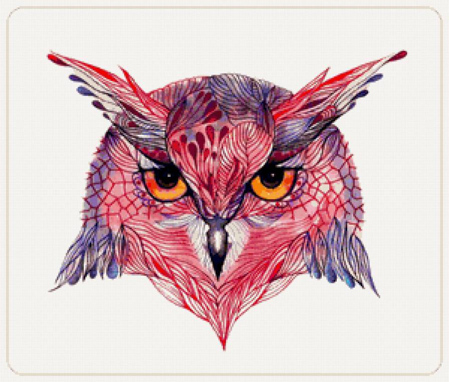 Серия "Птицы в узорах" - филины, совы, узоры, птицы - предпросмотр