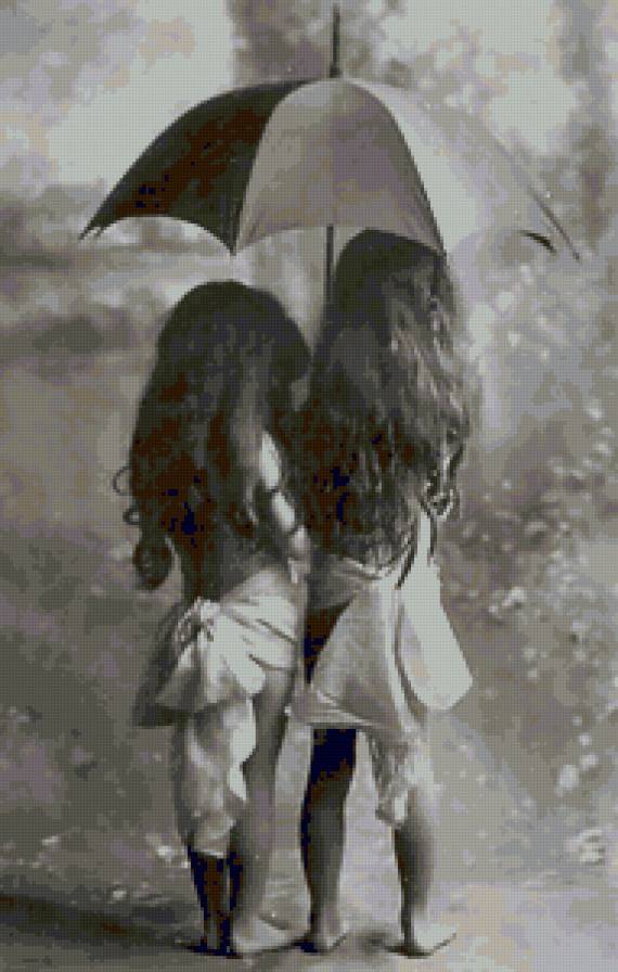 девочки - зонт, девочка, лето, дети - предпросмотр