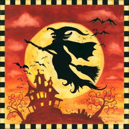 Хэллоуин - подушка, хэллоуин, ведьма - оригинал