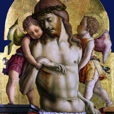 Оригинал схемы вышивки «Карло Кривелли - Христос поддерживаемый двумя ангелами» (№122580)
