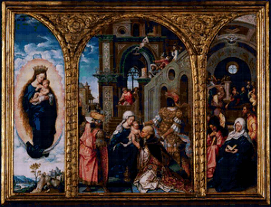 The Adoration of the Kings - святая, картина, портрет, религия, живопись - предпросмотр