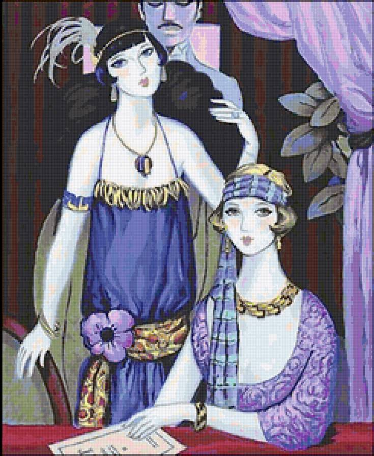 Ретро - живопись, женский образ, francois batet - предпросмотр