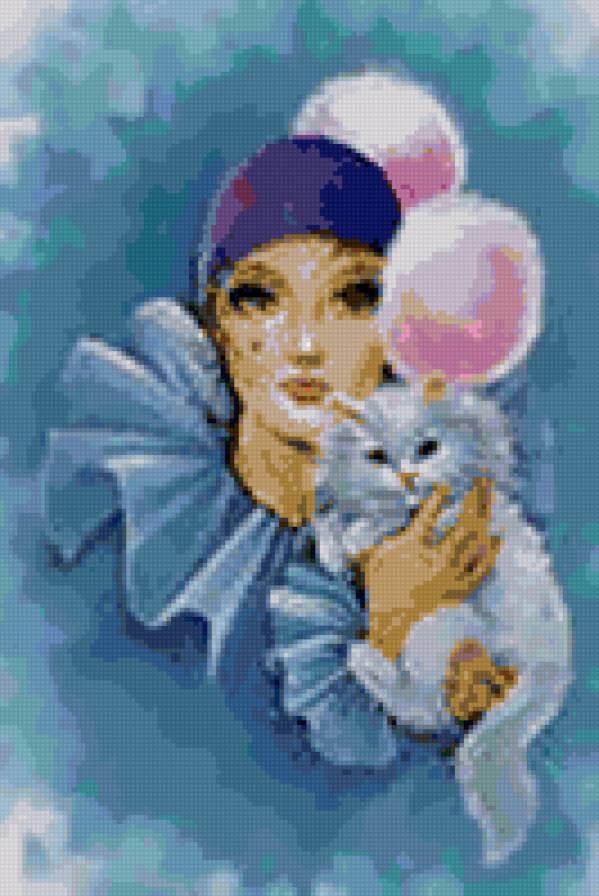 дама с котом - мадам, кошки, женщина - предпросмотр