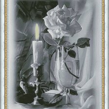 Оригинал схемы вышивки «Роза и свеча» (№122919)