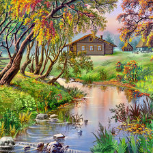 Схема вышивки «пейзаж»