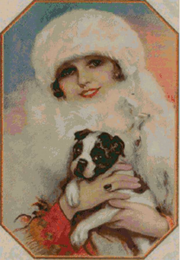 Серия "Портрет" - собаки, животные, девушка - предпросмотр