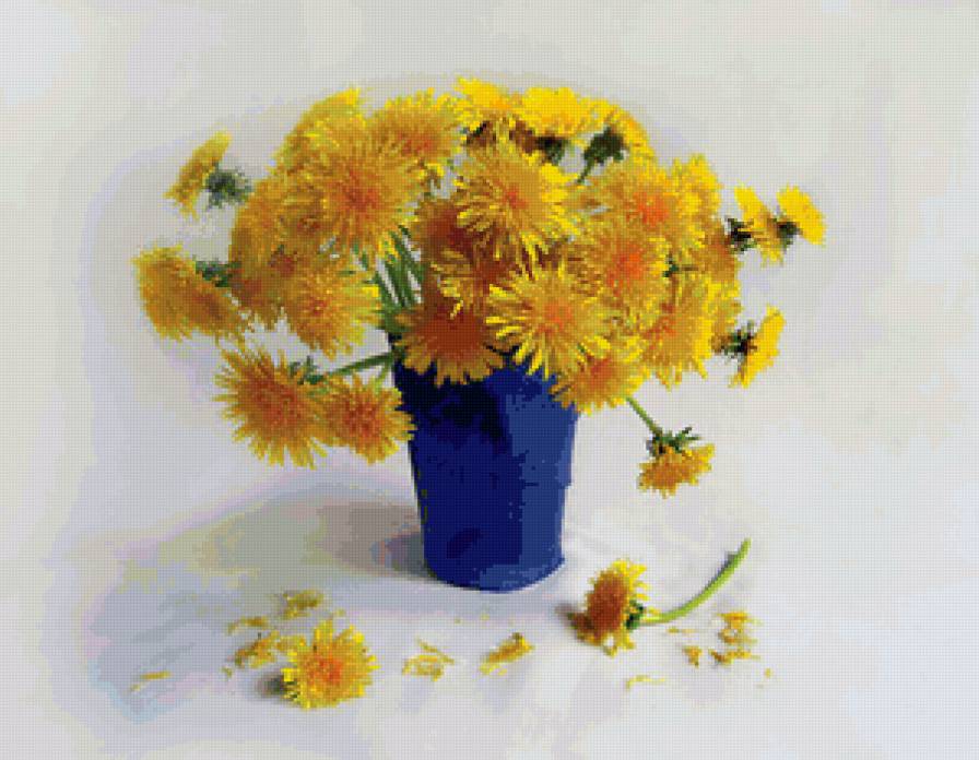 №123250 - одуванчики, букет, цветы - предпросмотр