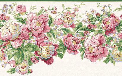 бордюр - бордюр, цветы, полотенце, пионы, скатерть - оригинал