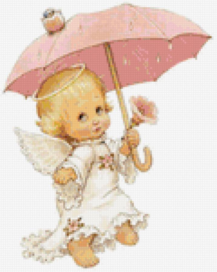 ангелок с зонтиком - ангел - предпросмотр