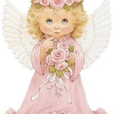 Оригинал схемы вышивки «ангелочек в венке» (№123496)