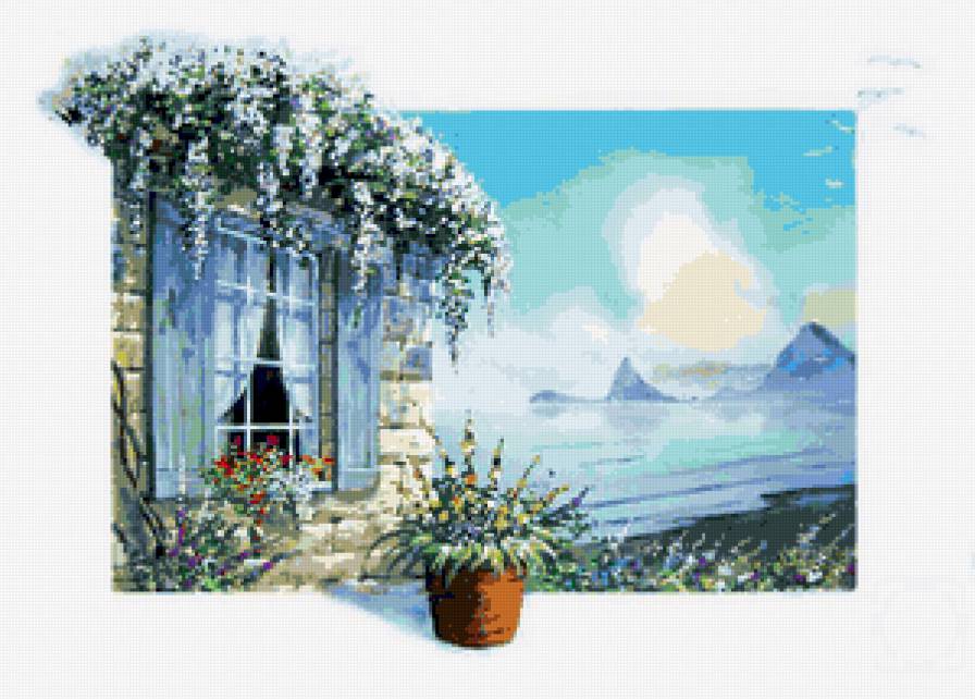 Серия "Пейзаж. Море" - море, пейзаж, цветы - предпросмотр