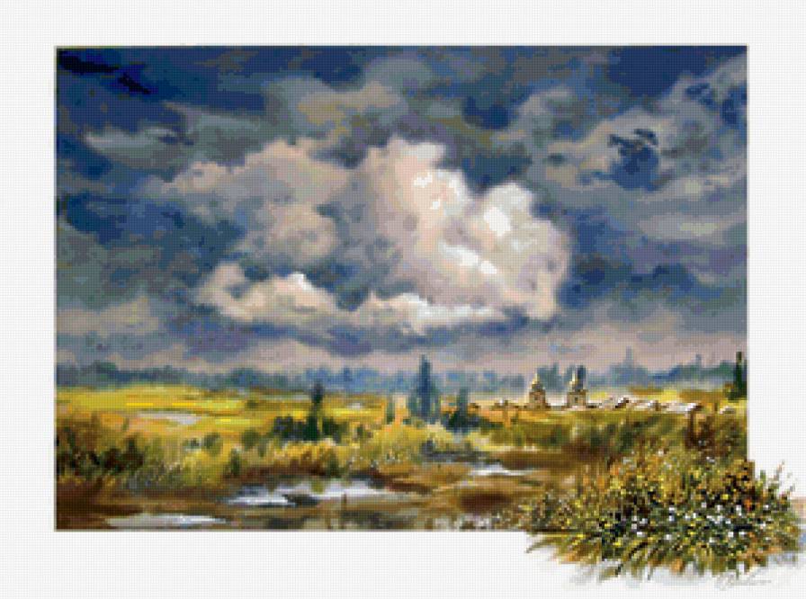 Серия "Пейзаж. Лето" - пейзаж, река - предпросмотр