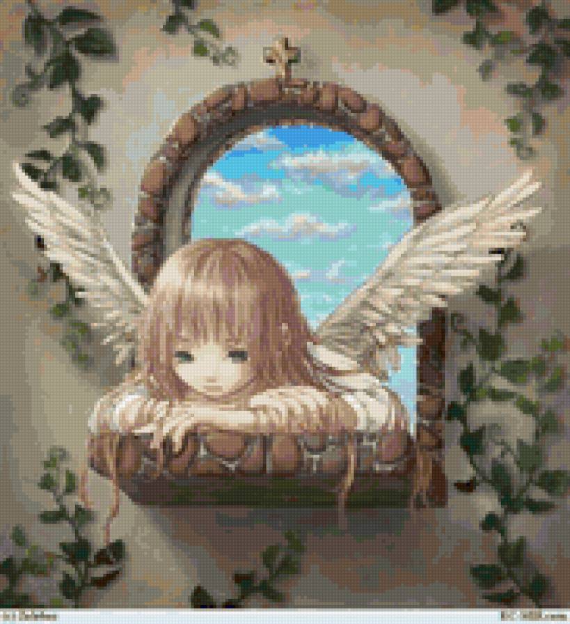 ангелочек 5 - ангел, окно, небо, дети - предпросмотр