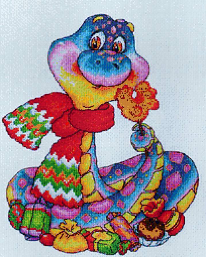 Год Змеи - год змеи, гороскоп, новый год, змея, животные, дед мороз, зодиак - предпросмотр