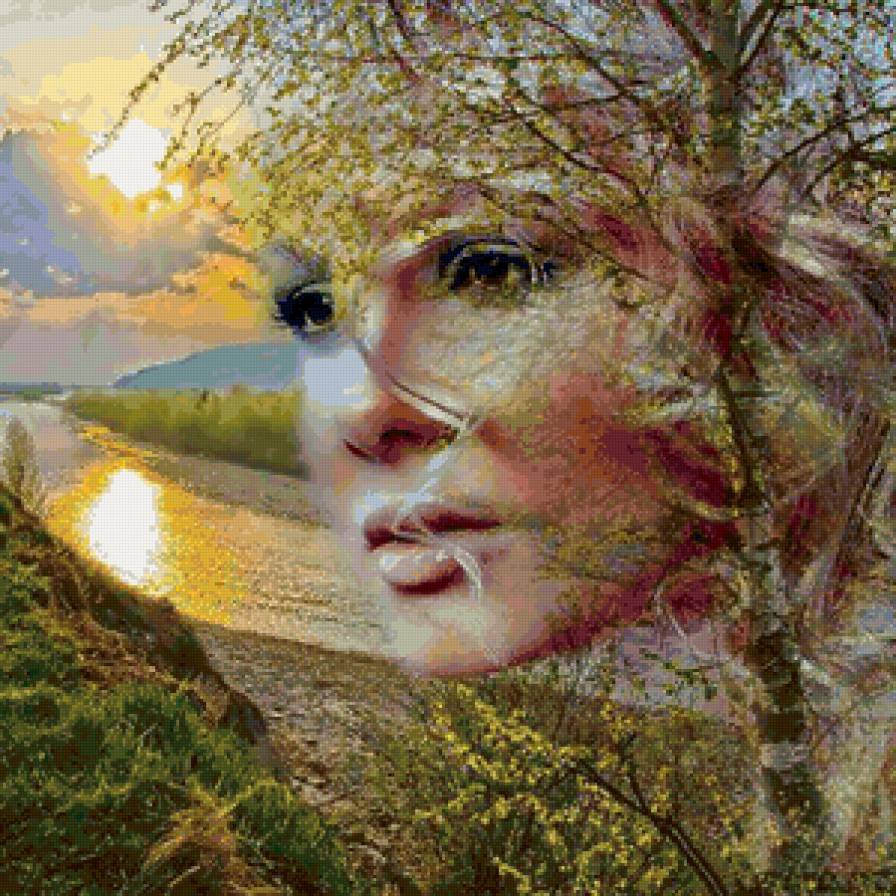 Природа - мираж - природа, портрет, картина, девушка - предпросмотр