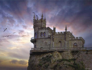 ласточкино гнездо - замок, пейзаж - оригинал
