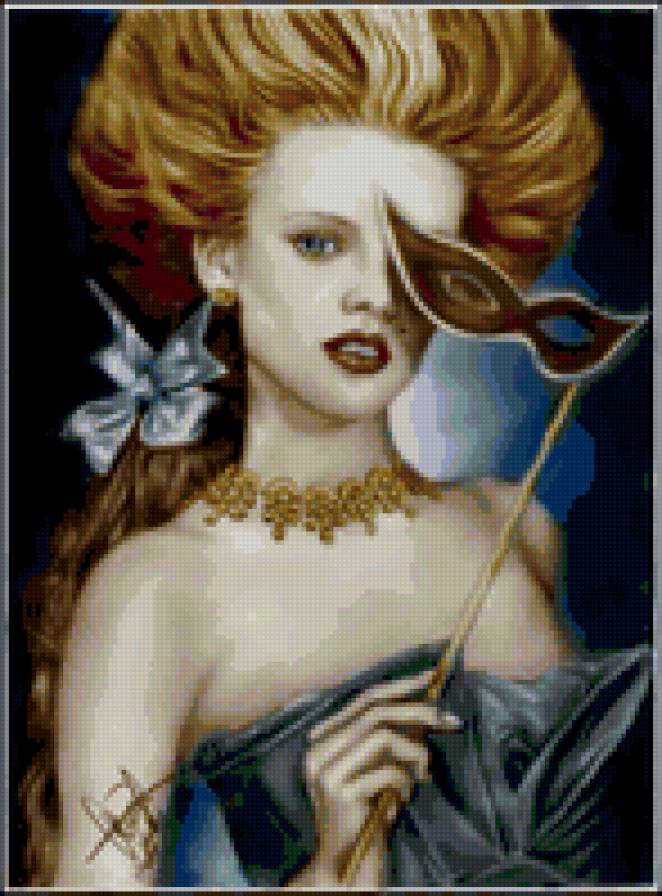 Дама - маска, девушка, дама, гламур, портрет - предпросмотр