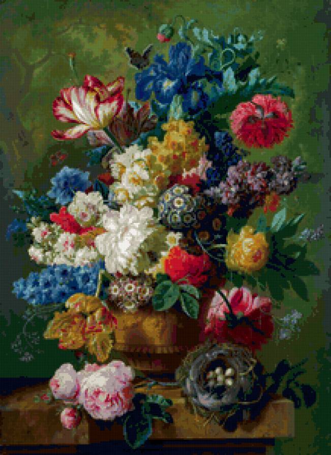 Flowers in a Vase (1) - живопись, ваза, картина, цветы - предпросмотр